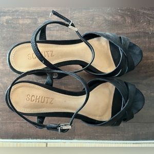 SCHUTZ platforms, used one time, great condition.